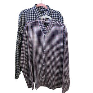 J.Crew Mercantile Flex Slim Lot of 2 Plaid Button Down Shirts Size XLT